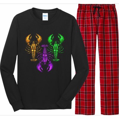 Carnival Costume Party Parade Crawfish Lover Gift Mardi Gras Long Sleeve Pajama Set