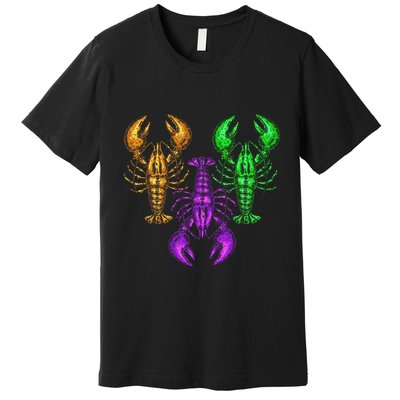 Carnival Costume Party Parade Crawfish Lover Gift Mardi Gras Premium T-Shirt
