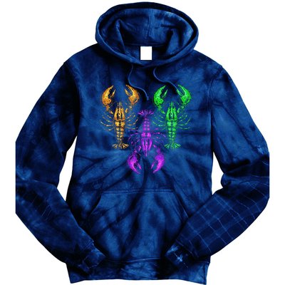 Carnival Costume Party Parade Crawfish Lover Gift Mardi Gras Tie Dye Hoodie