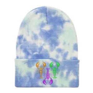 Carnival Costume Party Parade Crawfish Lover Gift Mardi Gras Tie Dye 12in Knit Beanie