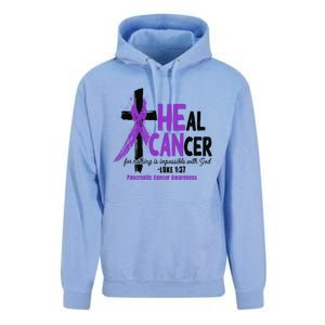 Christian Cross Pancreatic Cancer Awareness Purple Ribbon Unisex Surf Hoodie