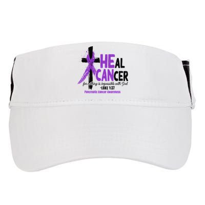 Christian Cross Pancreatic Cancer Awareness Purple Ribbon Adult Drive Performance Visor
