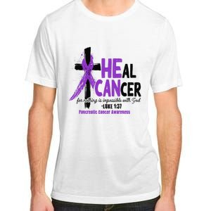 Christian Cross Pancreatic Cancer Awareness Purple Ribbon Adult ChromaSoft Performance T-Shirt