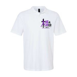 Christian Cross Pancreatic Cancer Awareness Purple Ribbon Softstyle Adult Sport Polo