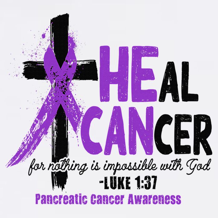 Christian Cross Pancreatic Cancer Awareness Purple Ribbon Womens Tank Top