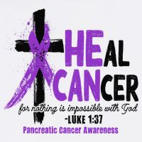Christian Cross Pancreatic Cancer Awareness Purple Ribbon Baby Bodysuit