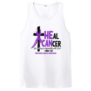 Christian Cross Pancreatic Cancer Awareness Purple Ribbon PosiCharge Competitor Tank