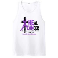 Christian Cross Pancreatic Cancer Awareness Purple Ribbon PosiCharge Competitor Tank