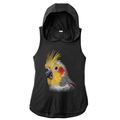 Captivating Cockatiel Portrait Ladies PosiCharge Tri-Blend Wicking Draft Hoodie Tank