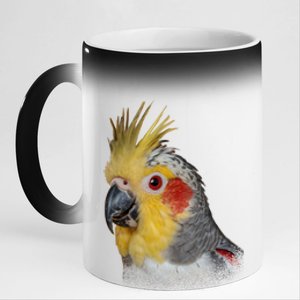 Captivating Cockatiel Portrait 11oz Black Color Changing Mug