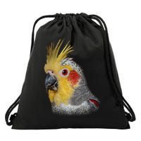 Captivating Cockatiel Portrait Drawstring Bag