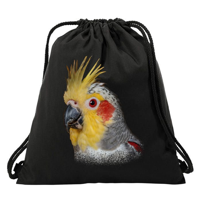 Captivating Cockatiel Portrait Drawstring Bag