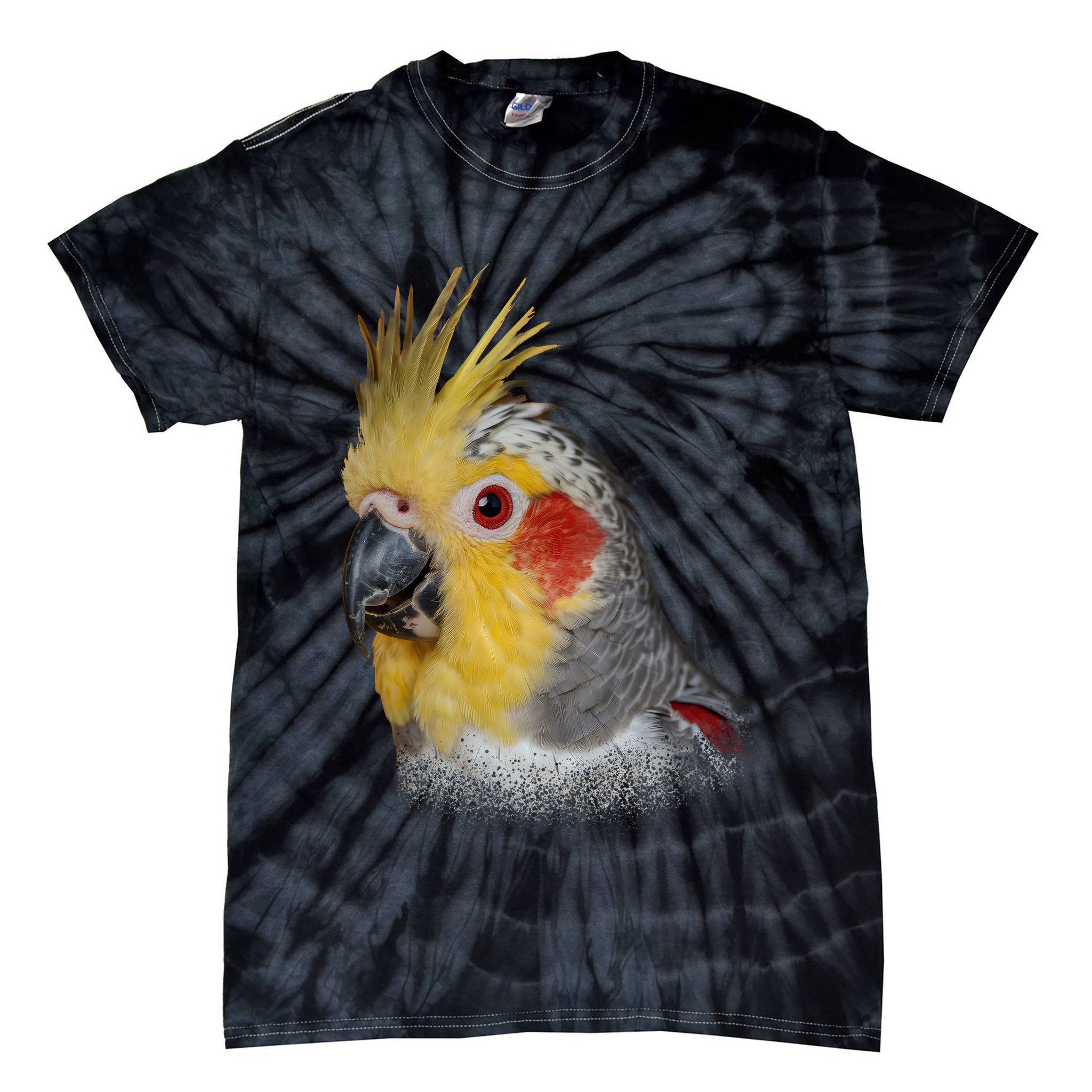 Captivating Cockatiel Portrait Tie-Dye T-Shirt