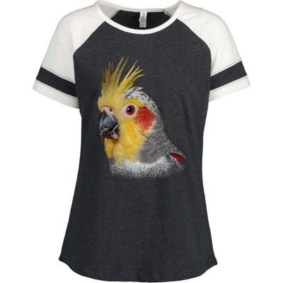 Captivating Cockatiel Portrait Enza Ladies Jersey Colorblock Tee