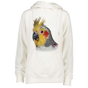 Captivating Cockatiel Portrait Womens Funnel Neck Pullover Hood