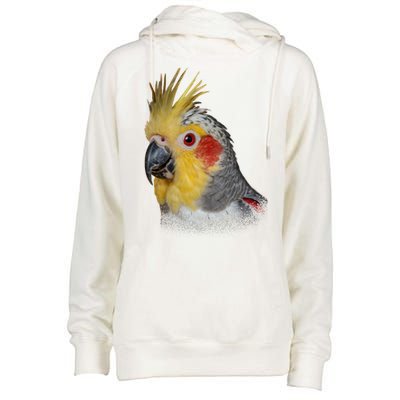 Captivating Cockatiel Portrait Womens Funnel Neck Pullover Hood