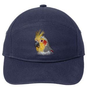 Captivating Cockatiel Portrait 7-Panel Snapback Hat