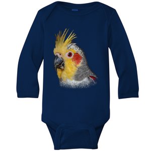 Captivating Cockatiel Portrait Baby Long Sleeve Bodysuit