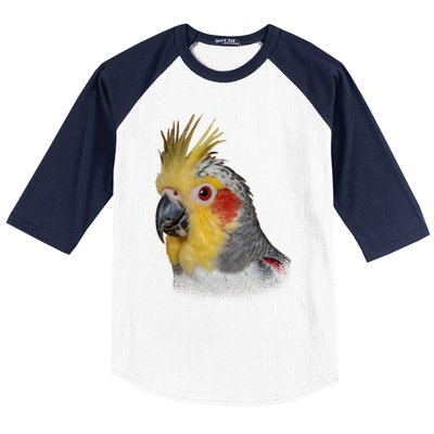 Captivating Cockatiel Portrait Baseball Sleeve Shirt