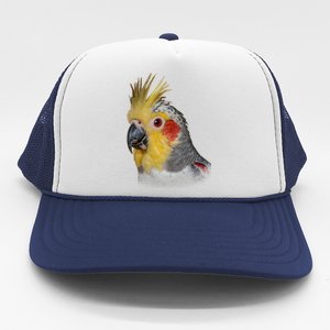 Captivating Cockatiel Portrait Trucker Hat