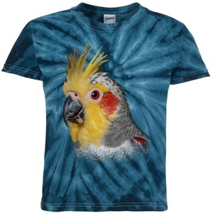 Captivating Cockatiel Portrait Kids Tie-Dye T-Shirt