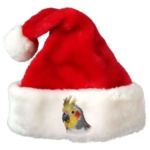 Captivating Cockatiel Portrait Premium Christmas Santa Hat