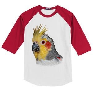 Captivating Cockatiel Portrait Kids Colorblock Raglan Jersey