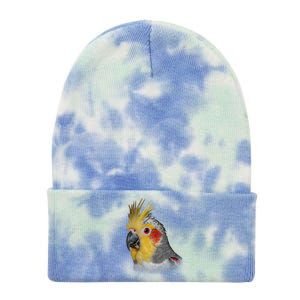 Captivating Cockatiel Portrait Tie Dye 12in Knit Beanie