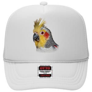 Captivating Cockatiel Portrait High Crown Mesh Back Trucker Hat