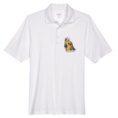 Captivating Cockatiel Portrait Men's Origin Performance Pique Polo