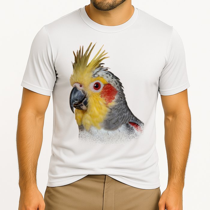 Captivating Cockatiel Portrait Performance Shirt