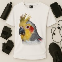 Captivating Cockatiel Portrait Performance Shirt