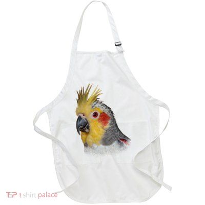 Captivating Cockatiel Portrait Full-Length Apron With Pockets