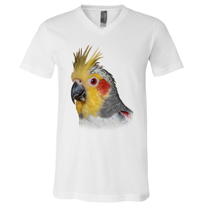 Captivating Cockatiel Portrait V-Neck T-Shirt