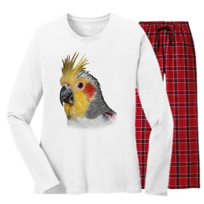 Captivating Cockatiel Portrait Women's Long Sleeve Flannel Pajama Set 