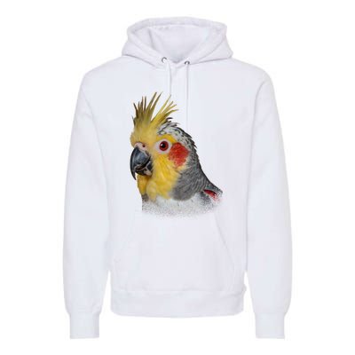 Captivating Cockatiel Portrait Premium Hoodie