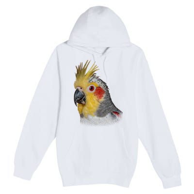 Captivating Cockatiel Portrait Premium Pullover Hoodie