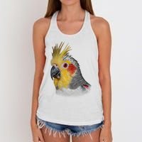 Captivating Cockatiel Portrait Women's Knotted Racerback Tank