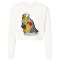 Captivating Cockatiel Portrait Cropped Pullover Crew