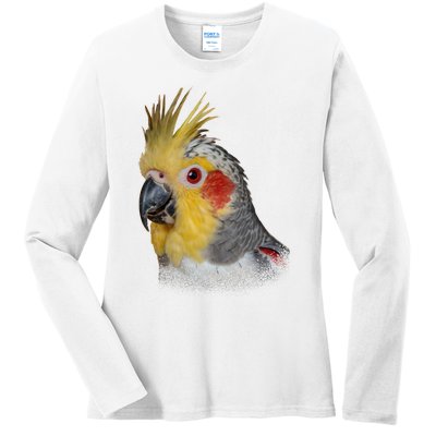 Captivating Cockatiel Portrait Ladies Long Sleeve Shirt