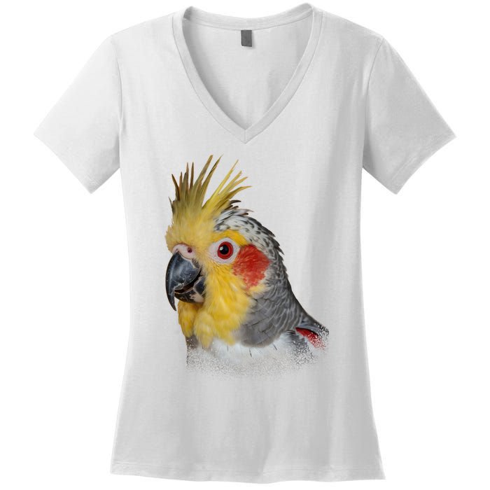 Captivating Cockatiel Portrait Women's V-Neck T-Shirt