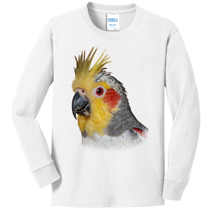 Captivating Cockatiel Portrait Kids Long Sleeve Shirt