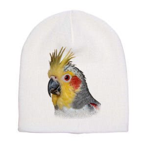 Captivating Cockatiel Portrait Short Acrylic Beanie