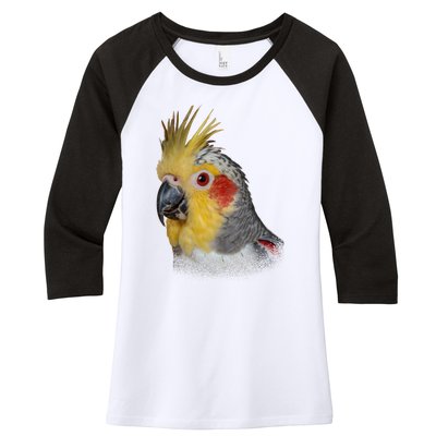 Captivating Cockatiel Portrait Women's Tri-Blend 3/4-Sleeve Raglan Shirt