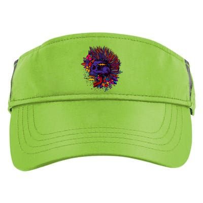 Cool Colorful Punk Mohawk Skull Adult Drive Performance Visor