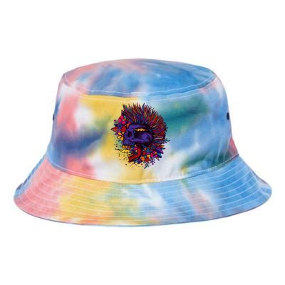 Cool Colorful Punk Mohawk Skull Tie Dye Newport Bucket Hat