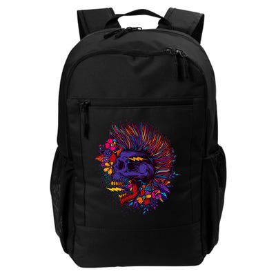 Cool Colorful Punk Mohawk Skull Backpack