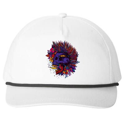 Cool Colorful Punk Mohawk Skull Snapback Five-Panel Rope Hat