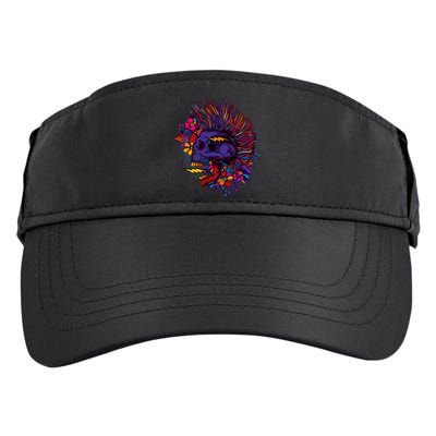 Cool Colorful Punk Mohawk Skull Adult Drive Performance Visor