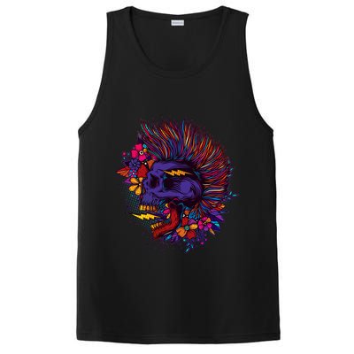 Cool Colorful Punk Mohawk Skull PosiCharge Competitor Tank